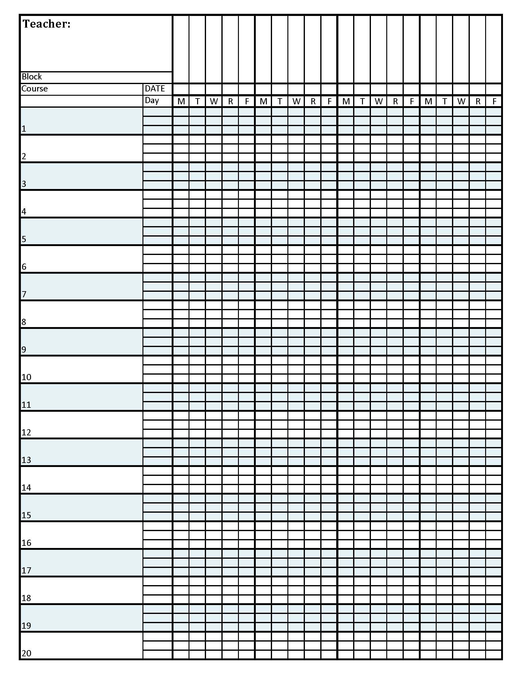 Grade Sheet Printable | Printable Gradebook | Sine Over Cosine of 