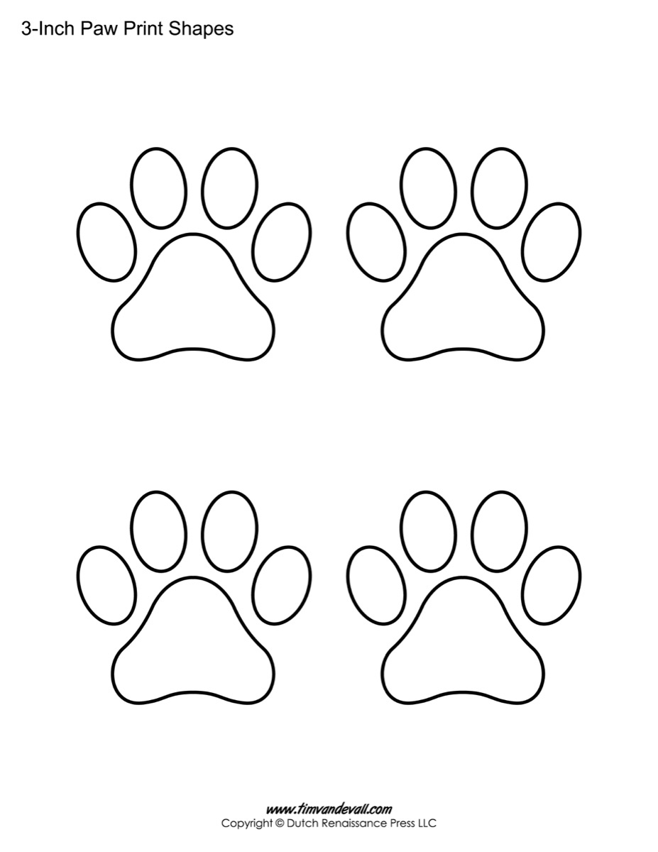 Paw Print Template Shapes | Blank Printable Shapes