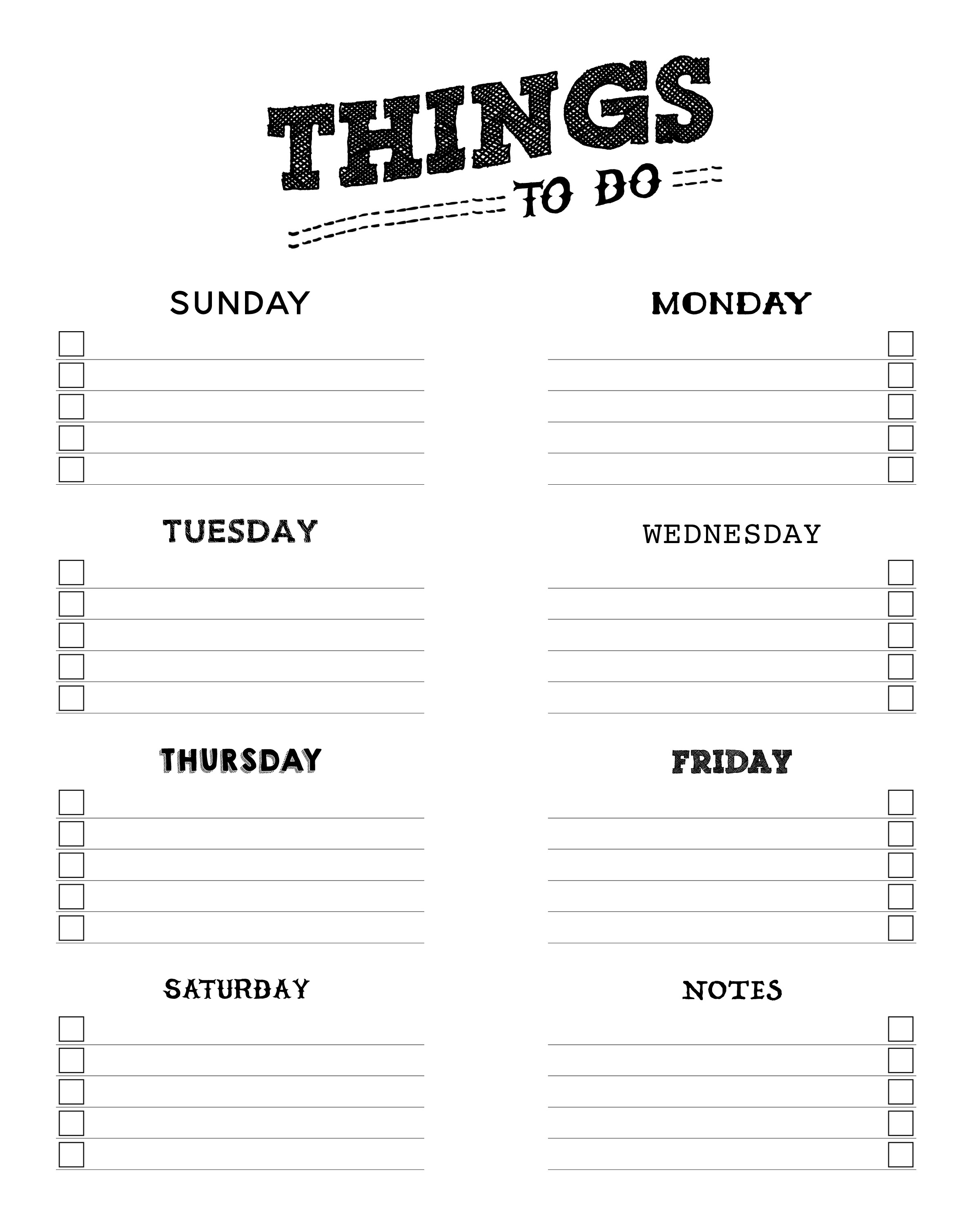 Free Printable Things To Do List   The Cottage Market