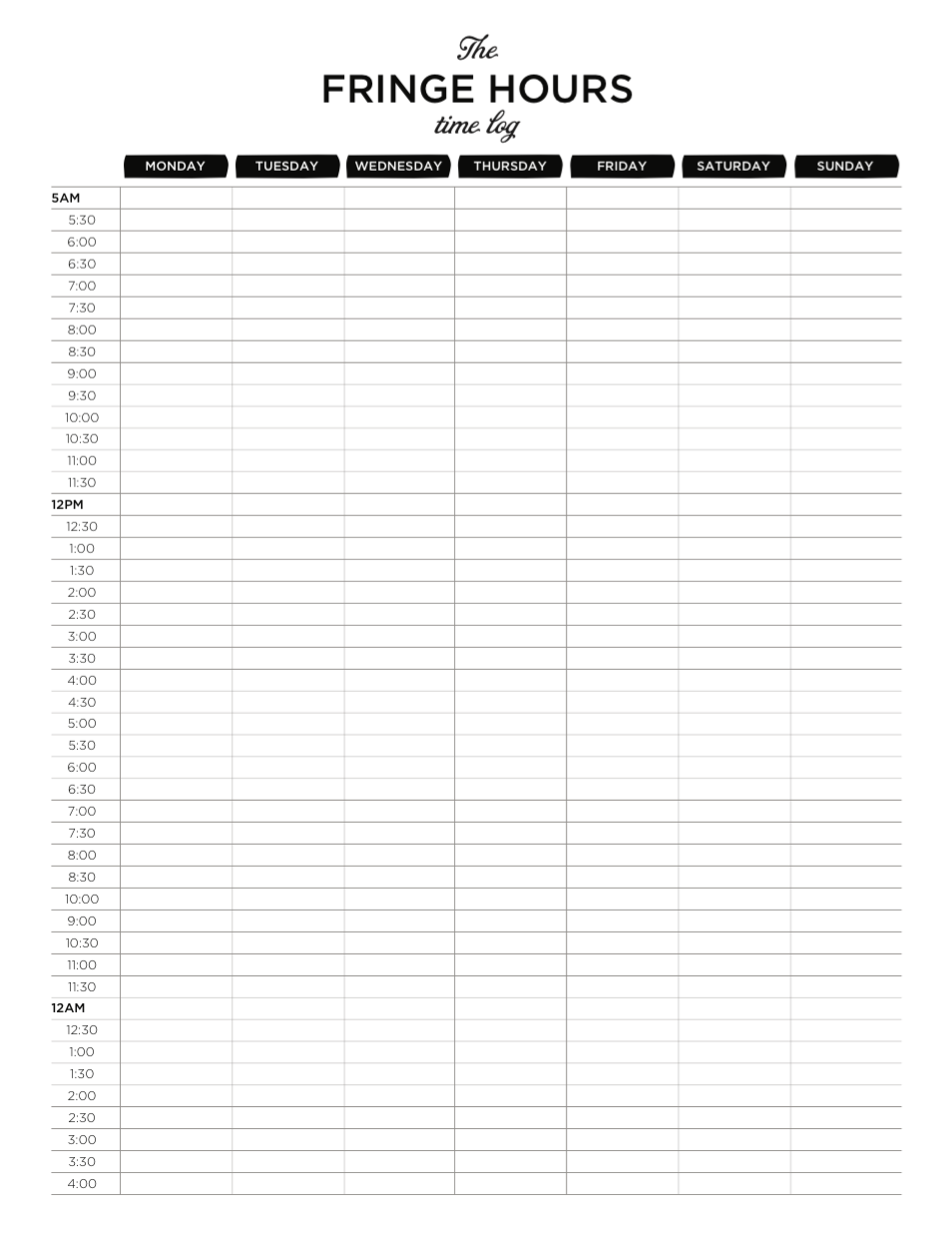 Weekly Time Tracker   Use this free weekly time tracker as a 