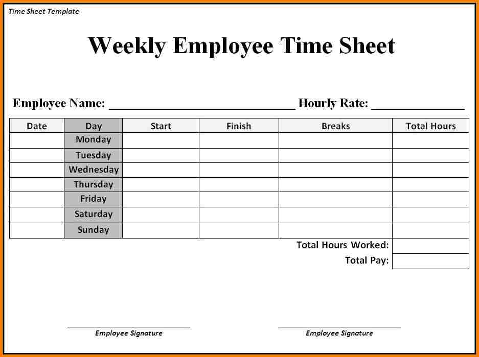 simple printable time sheets   Demire.agdiffusion.com