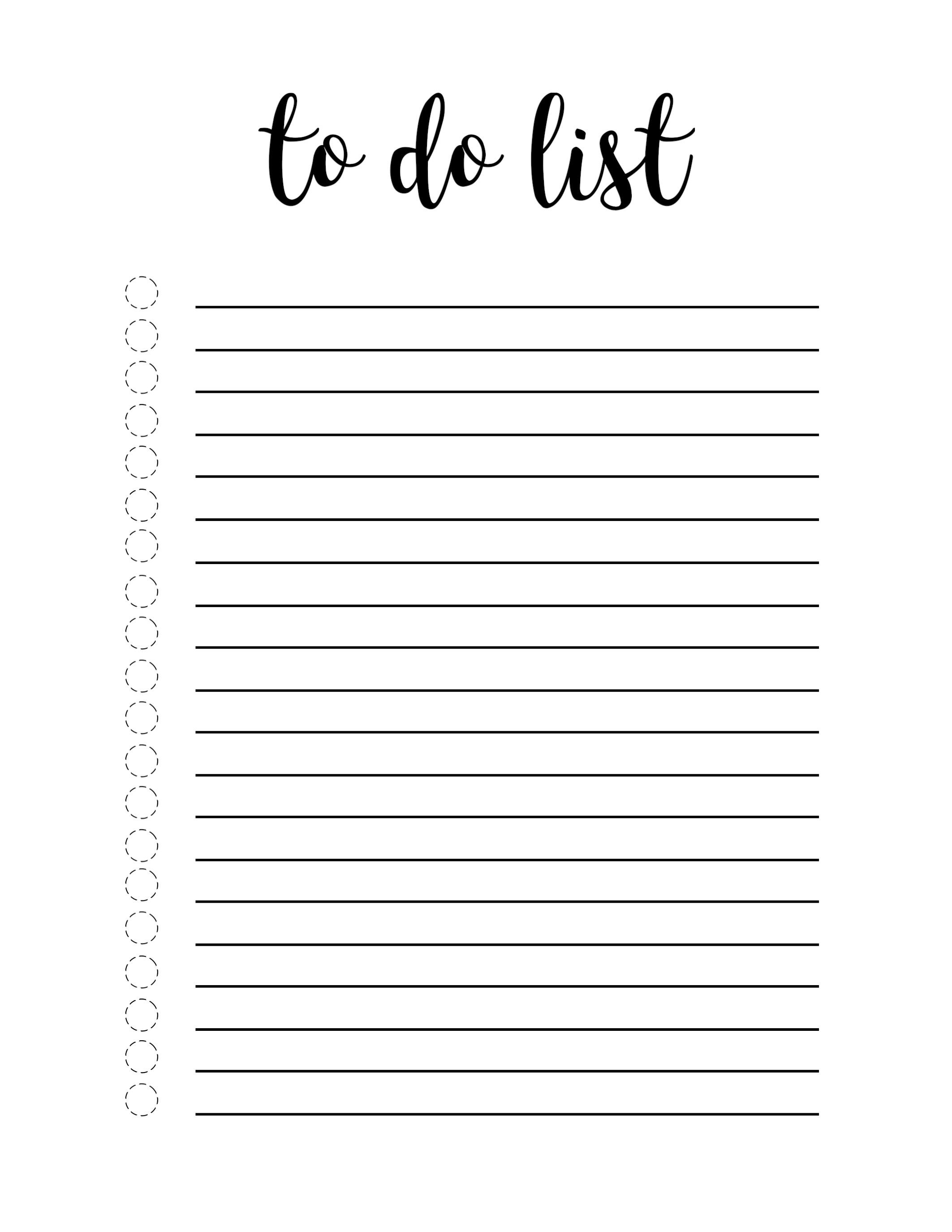 Printable To Do List