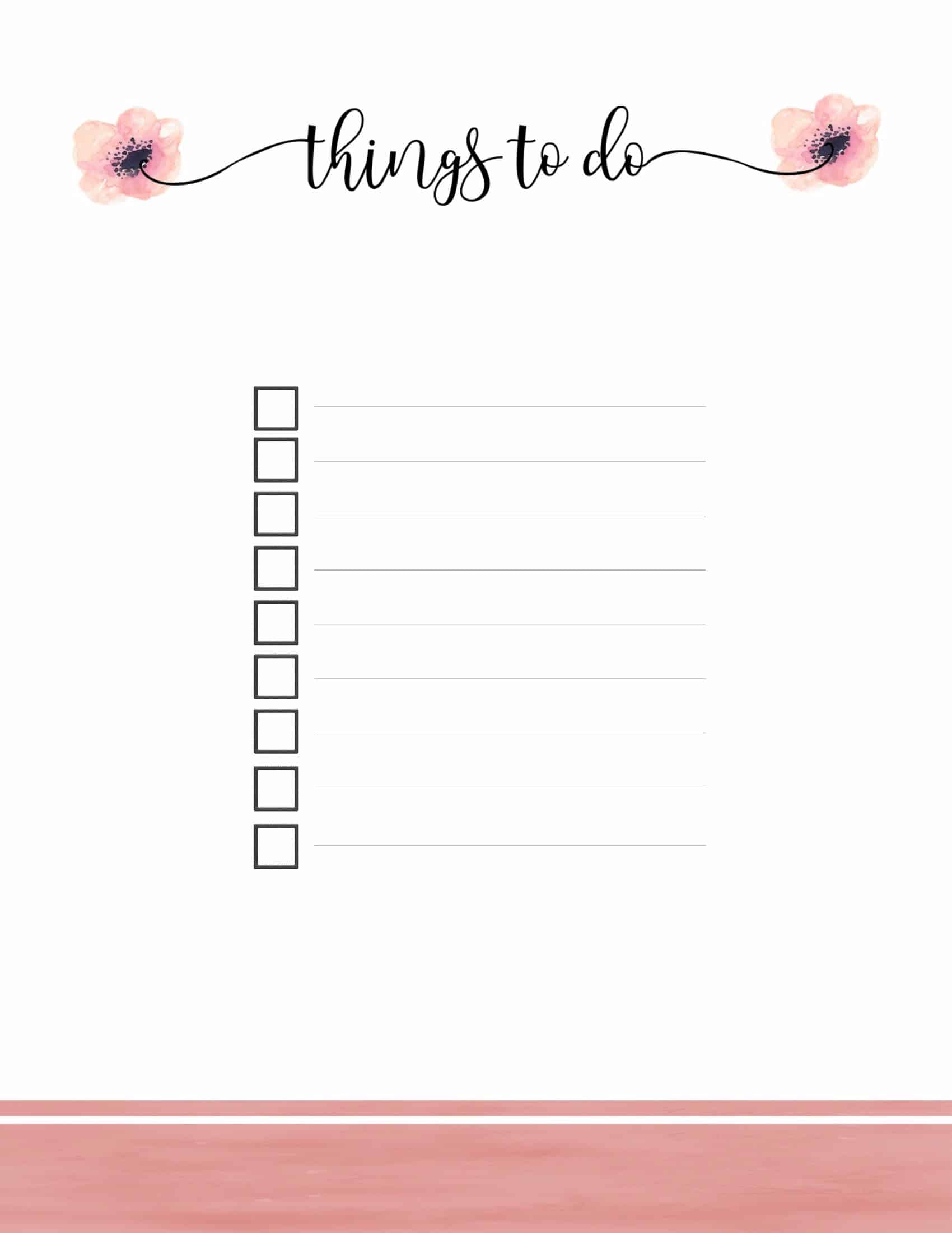 Printable Checklist: Daily To Do List