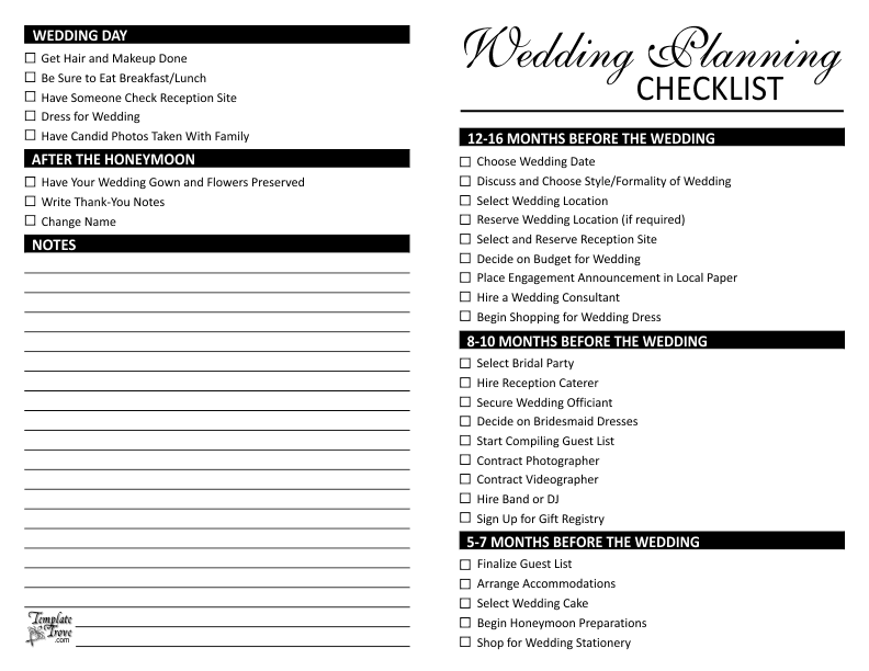 wedding plan checklist template   zrom.tk