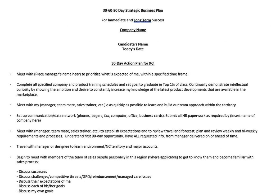 30 60 90 Action Plan Template Shop Fresh