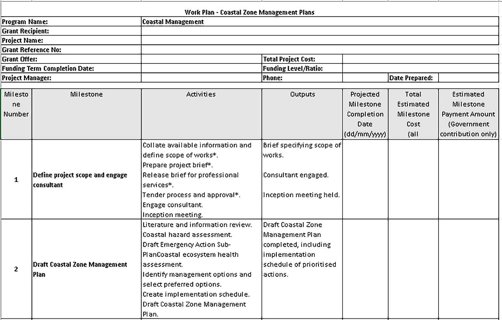 Excel Work Plan Template from shopfreshboutique.com