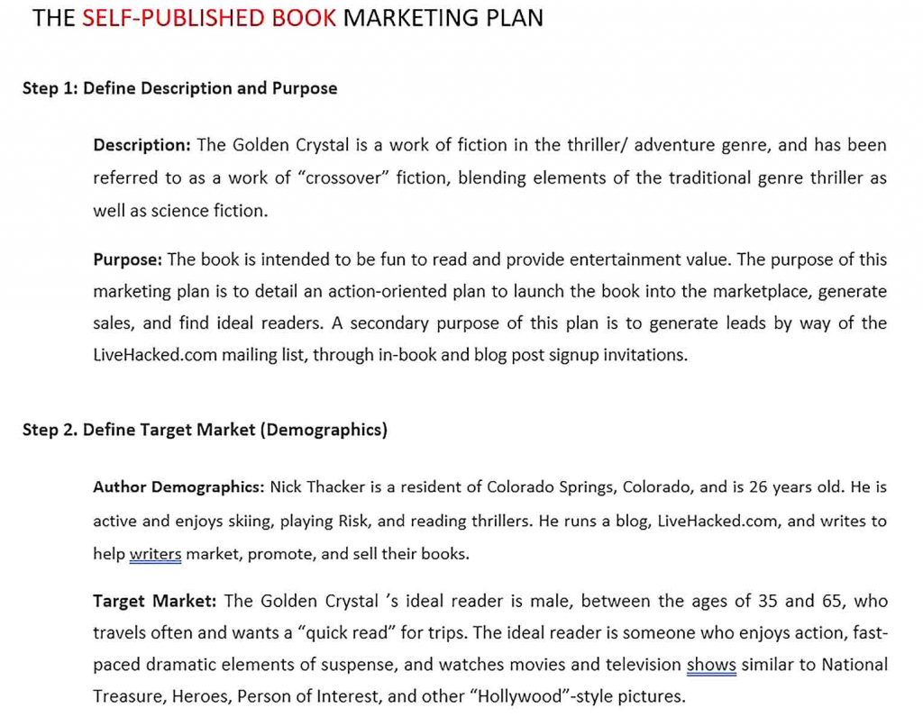 Book Marketing Plan Template Shop Fresh