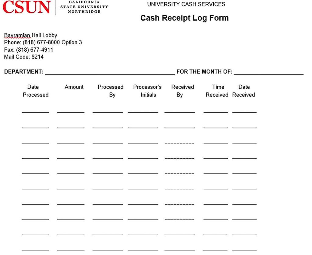 Cash Receipt Template shop fresh