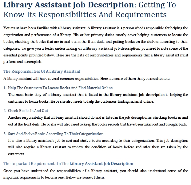 Job Description Library