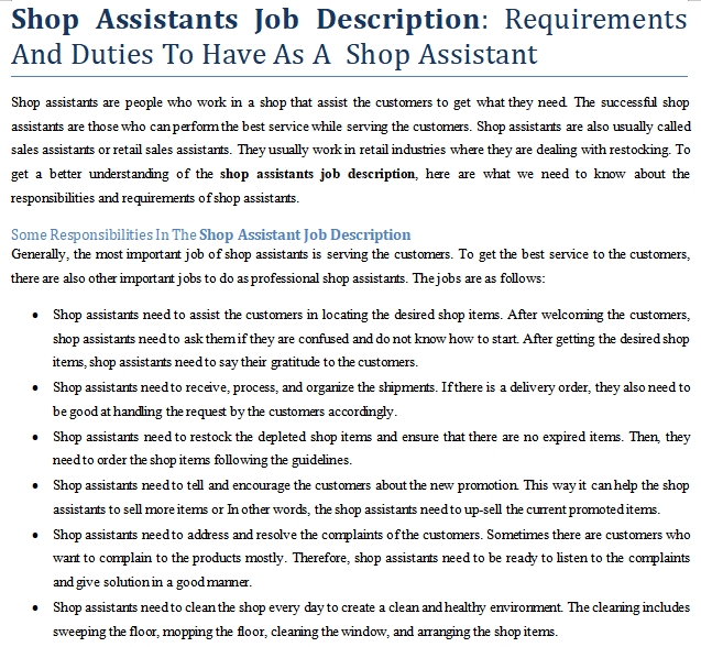 London Shop Assistant Jobs