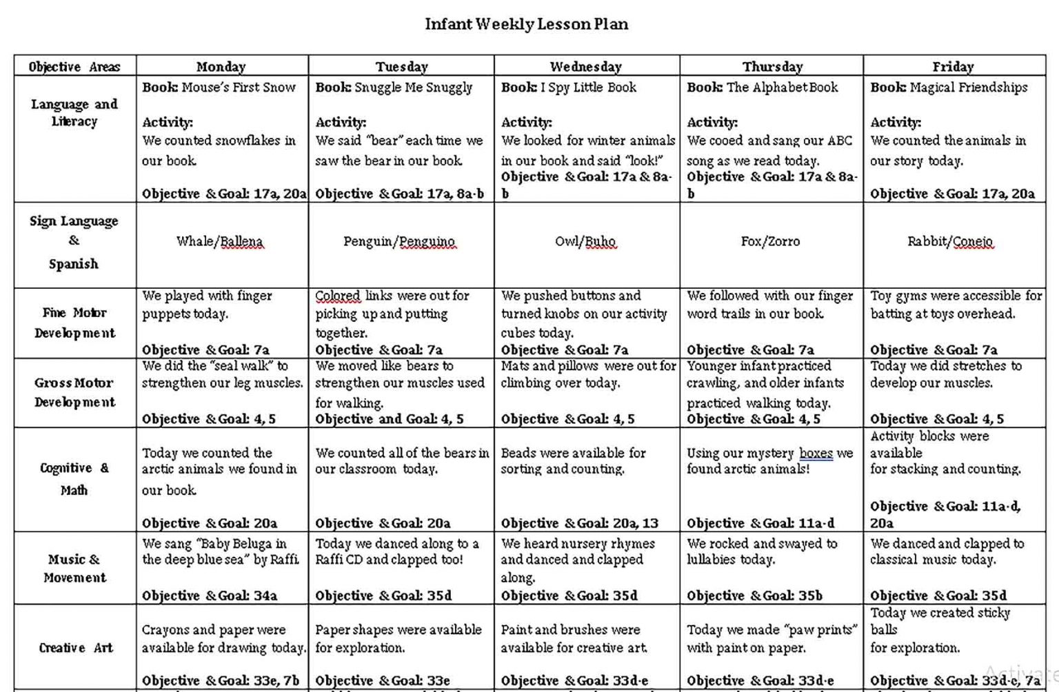 Small Group Lesson Plan Ideas