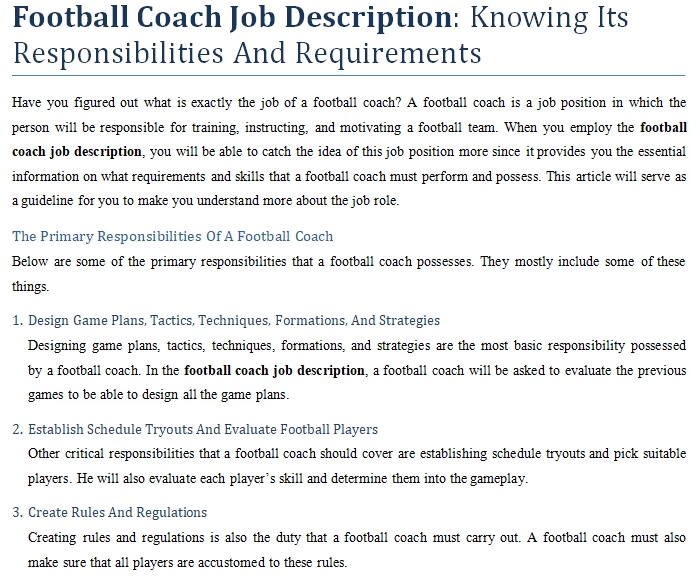 soccer tournament director job description