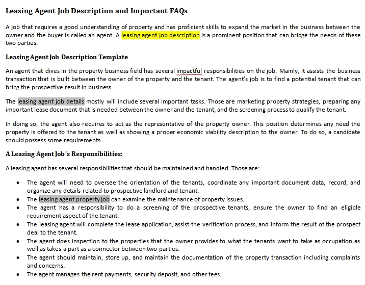  Leasing Agent Job Description And Important FAQs Shop Fresh