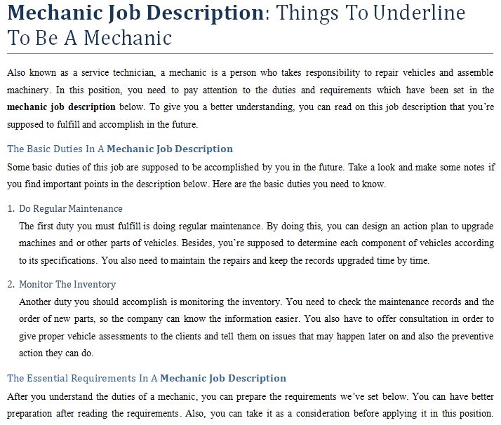 job for a mechanic 7 little words employees