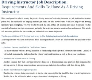 Durability test driver job description