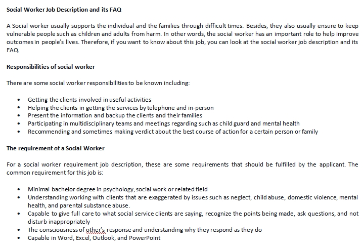Social Worker Job Description And Its FAQ Shop Fresh