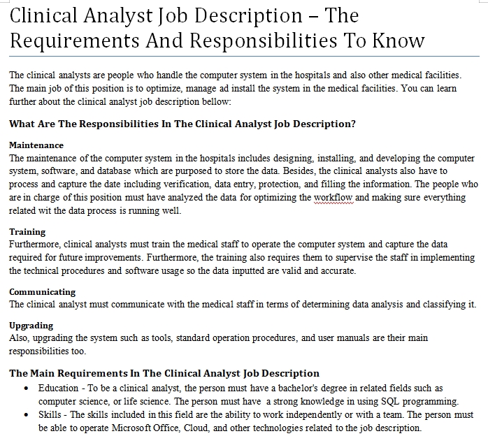 clinical-analyst-job-description-the-requirements-and