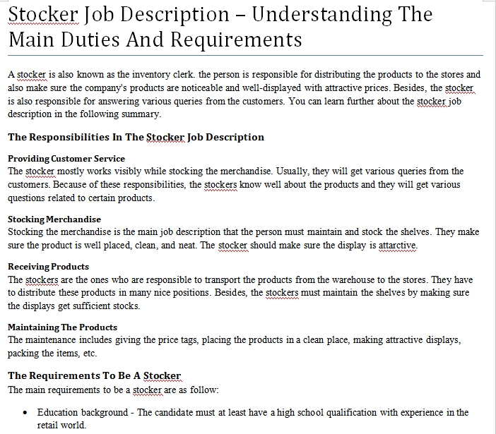 What Is A Stocker Position