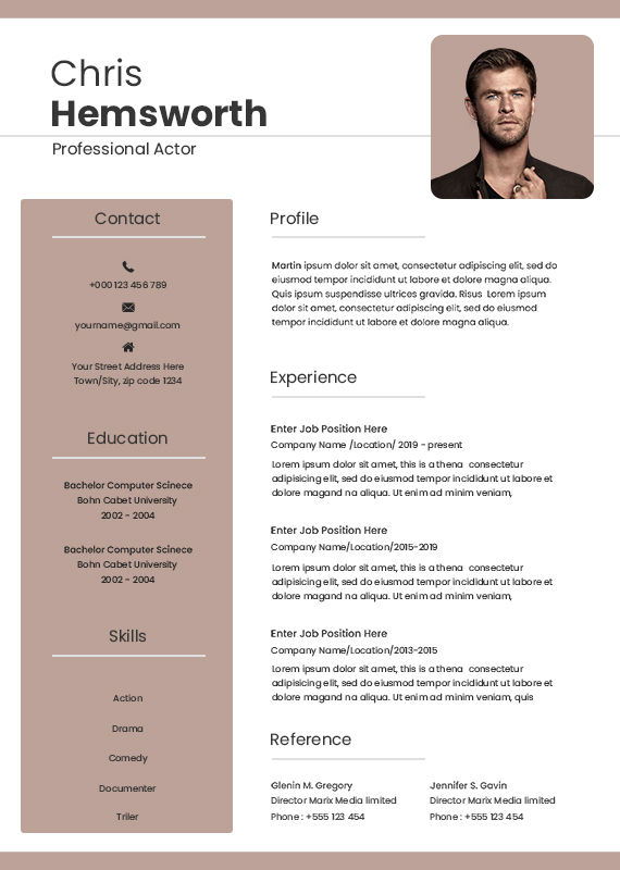 acting resume template 2020