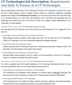 ct technologist