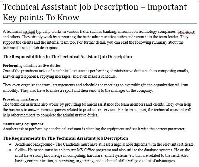 technical-assistant-job-description-important-key-points-to-know