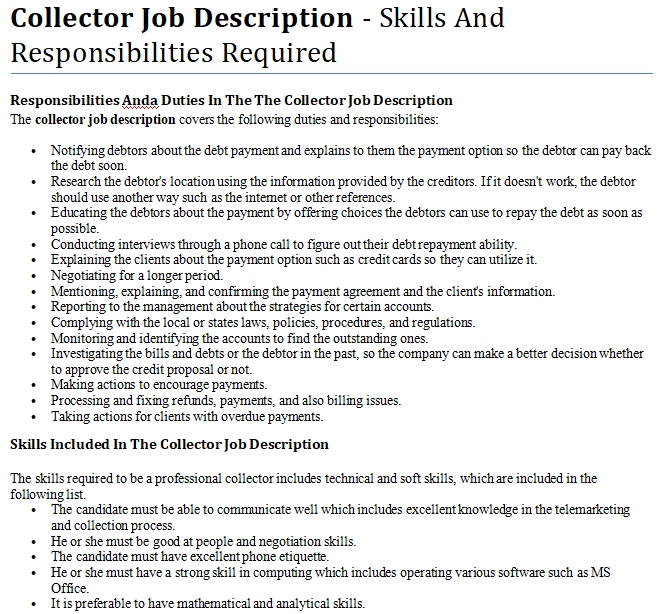 Solid waste collector job description