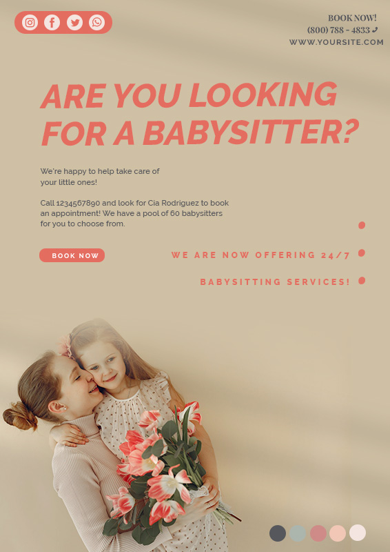 Blank Babysitting Flyer Template