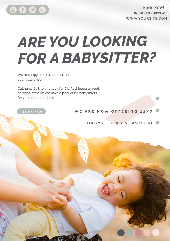 10+ Babysitting Flyer free psd template shop fresh