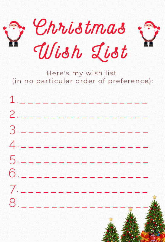 10+ Christmas Wish List Template example psd design | shop fresh