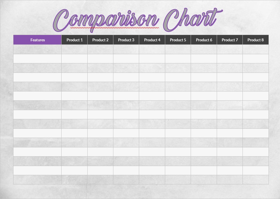 Free Comparison Chart Template Master Template 5207