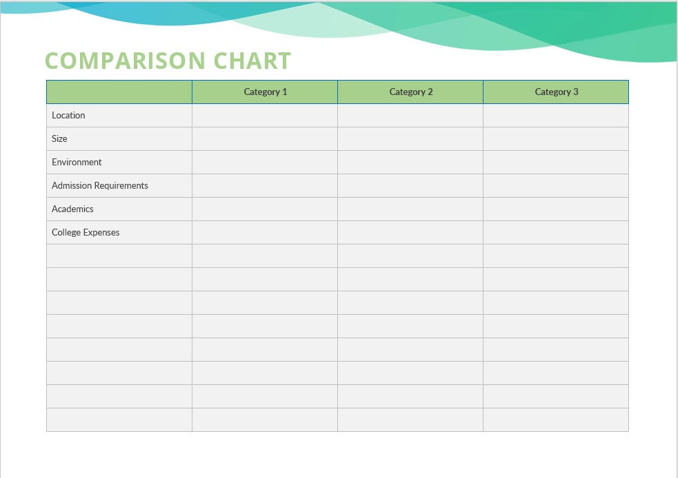 How To Create A Comparison Chart In Word