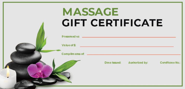 Free Printable Gift Certificate For Massage