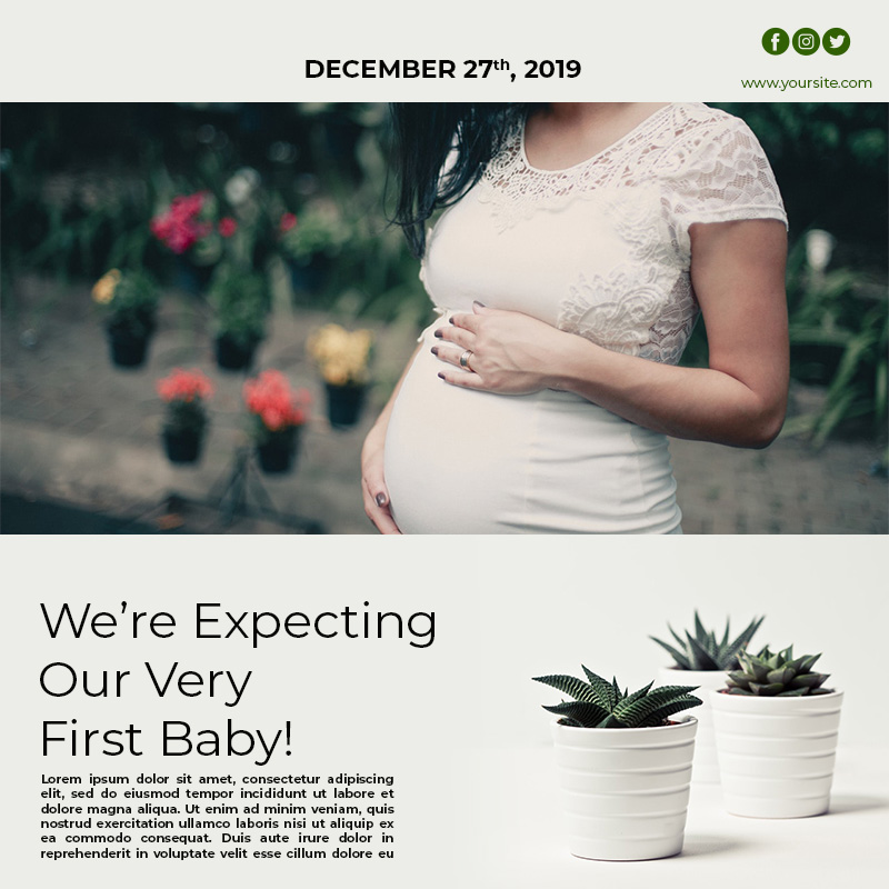 10+ Pregnant Announcement template free psd shop fresh