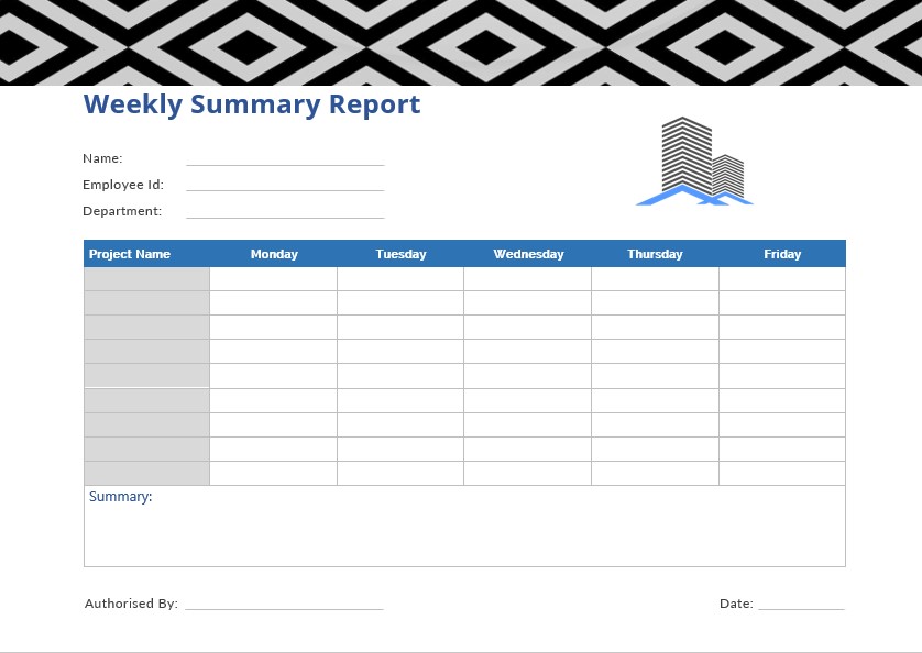 10+ Weekly Report Template example psd design shop fresh