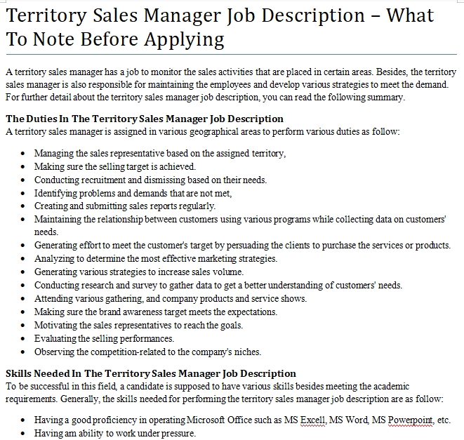 Territory account manager jobs