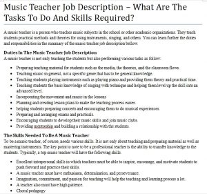 Vocal performer job description
