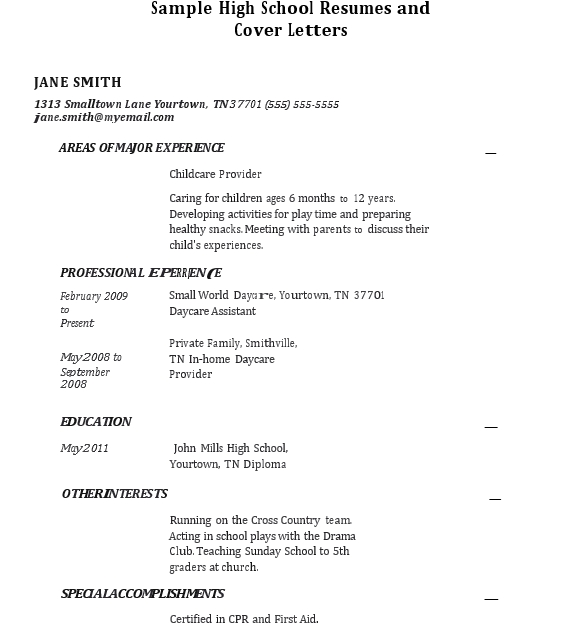 basic resume template for high school graduate