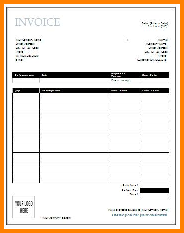 Printable Invoice Templates