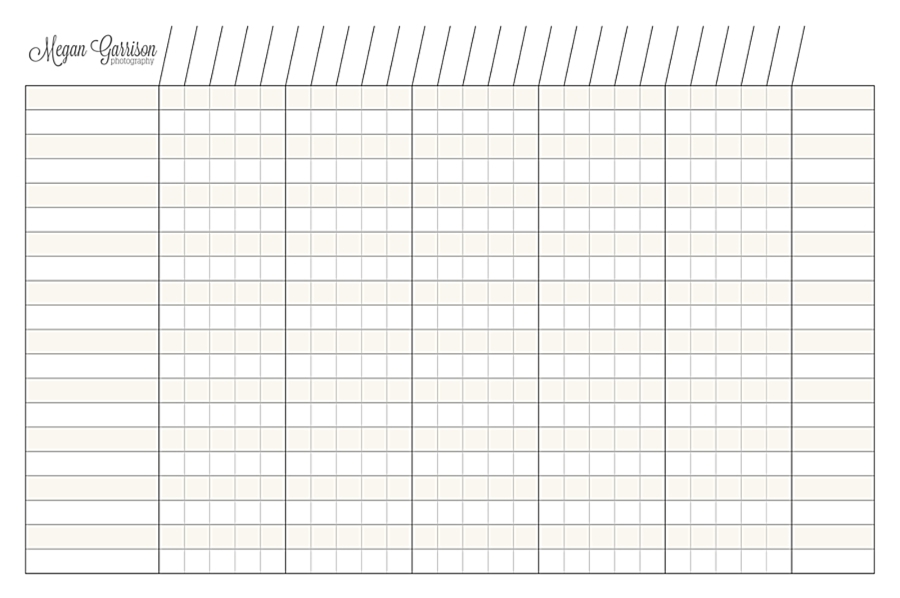 Printable Column Charts | shop fresh