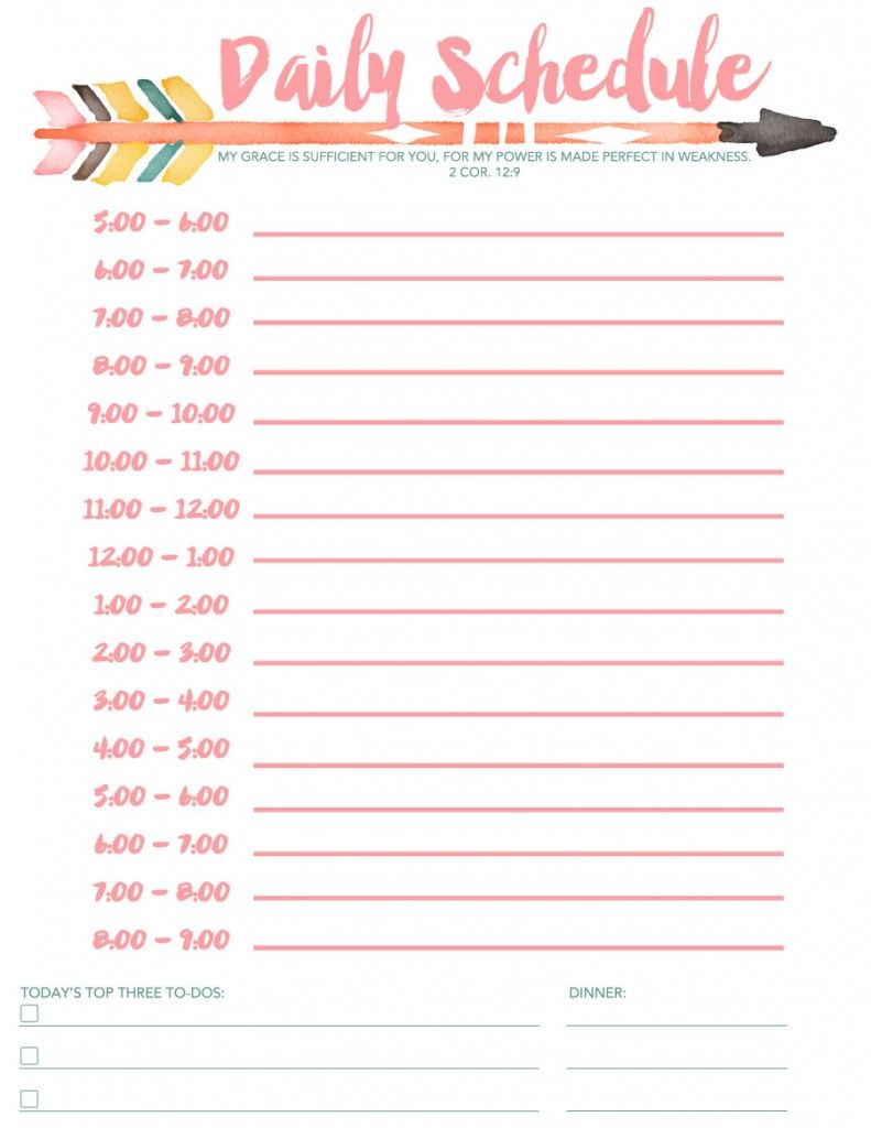 Printable Schedule Templates in Word and Open Office Format