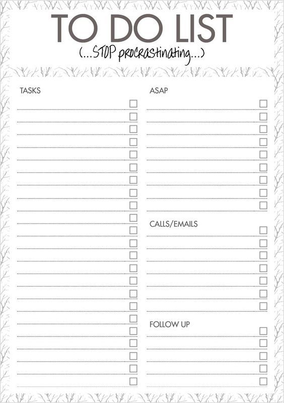 To Do List Template Free Printable | shop fresh