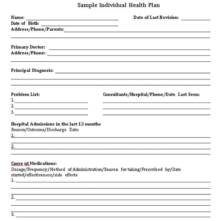 Health Care Plan Template | shop fresh