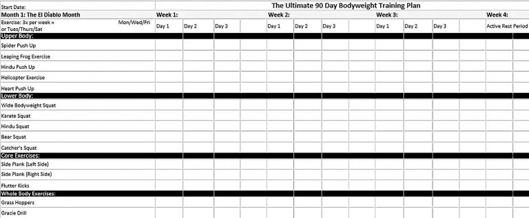 90 Day Workout Plan Templates | shop fresh