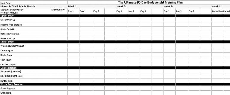 90 Day Workout Plan Templates | shop fresh