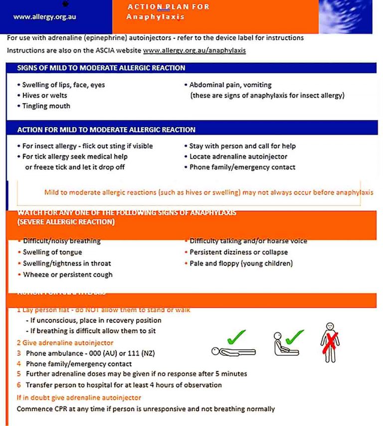 Allergy Action Plan Templates | shop fresh