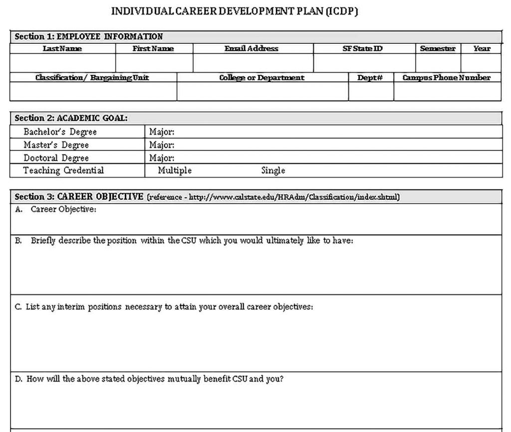 Individual Development Plan Templates | shop fresh