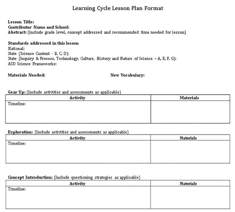 Learning Plan Template | shop fresh