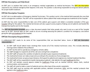 EMT Job Description and FAQs Detail - 194. Emt Job Description 300x242 