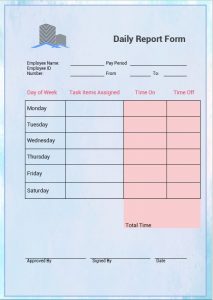 10+ Daily Report template free psd | shop fresh