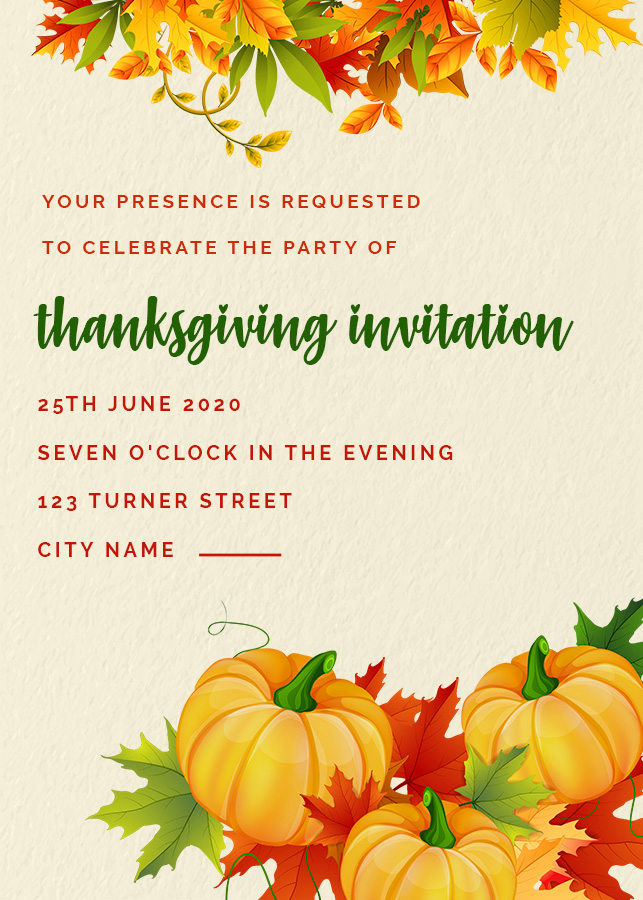 Free Printable Thanksgiving Invitations - Printable Word Searches